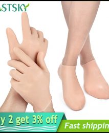Silicone Gel Gloves Moisturizing Hand Care Foot Heel Cracked Protector Pain Relief Waterproof Breathable Winter Skin Care Socks